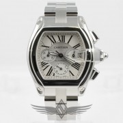 CARTIER ROADSTER XL CHRONOGRAPH STAINLESS STEEL SILVER ROMAN DIAL WATCH W62019X6