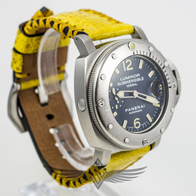Custom Yellow Toad Leather Strap Panerai PAM87 Submersible