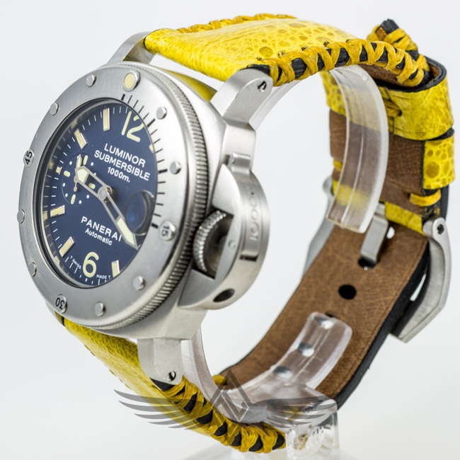 Custom Yellow Toad Leather Strap Panerai PAM87 Submersible