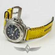 Panerai PAM00087 H Submersible 1000m LaBamba Tuna Can Blue Dial Custom Yellow Toad Leather Strap PAM87H