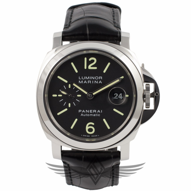 Panerai PAM00104 Luminor Marina Black Dial Date Small Seconds Stainless Steel 44mm Watch