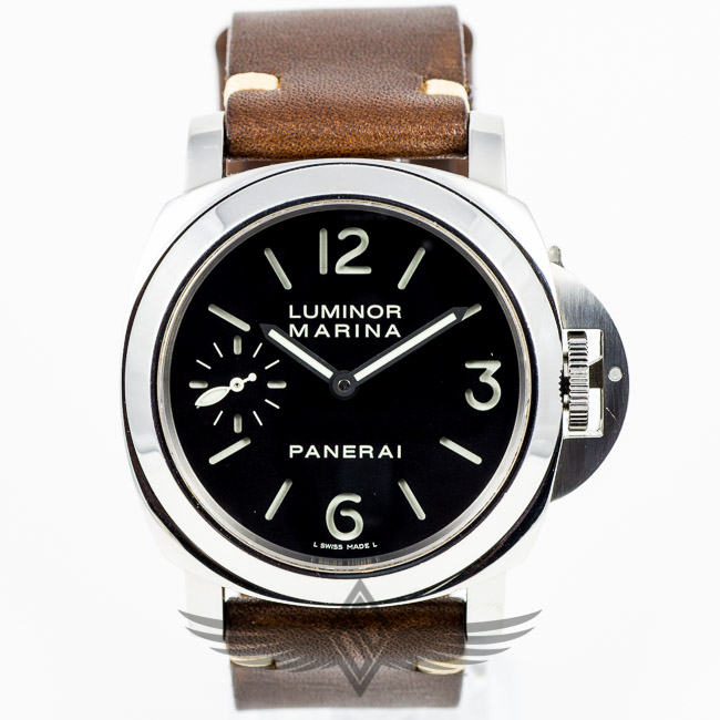 Panerai PAM00111 Vintage Style Dark Brown Leather Strap Cream Stitching 24mm Pre-V Buckle OC Watch Company