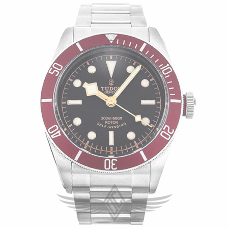 Tudor Black Bay Heritage Stainless Steel Bracelet 41mm Case Red Bezel Automatic Watch 79220R