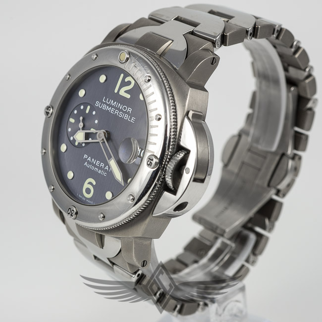 Panerai Submersible PAM00170 G Stainless Steel Titanium Case Half Moon Bracelet Anthracite Dial Automatic Watch PAM170