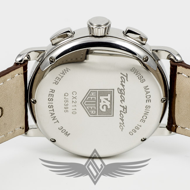 Tag Heuer Targa Florio Chronograph Black Dial Brown Crocodile Strap Acrylic Crystal Automatic Watch CX2110
