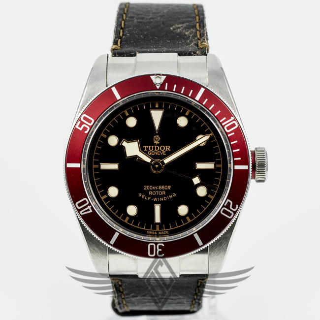 Tudor Black Bay Burgundy Red Bezel Leather Strap 41mm Red Bezel 79220R | OC Watch Store