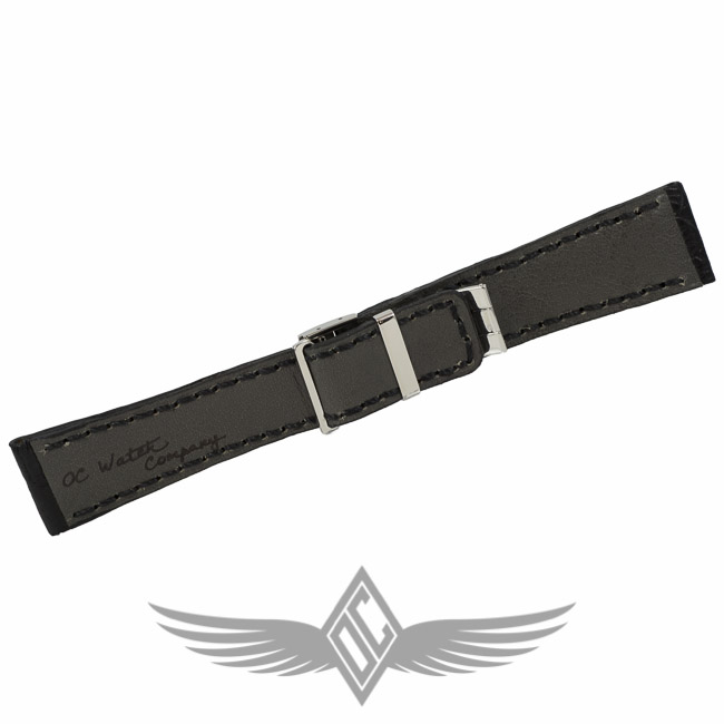 Custom Black Crocodile Strap for Breitling Watches with a Deployment Buckle 24mm X 20mm