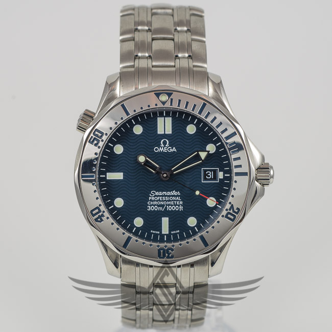 Omega Seamaster 300M Bond Diver 41mm Blue Dial High Polish Stainless Steel Bezel Stainless Bracelet Automatic Dive Watch