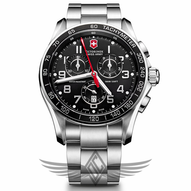 Victorinox Swiss Army Chrono Classic XLS 45mm Black Dial Quartz Watch 241443