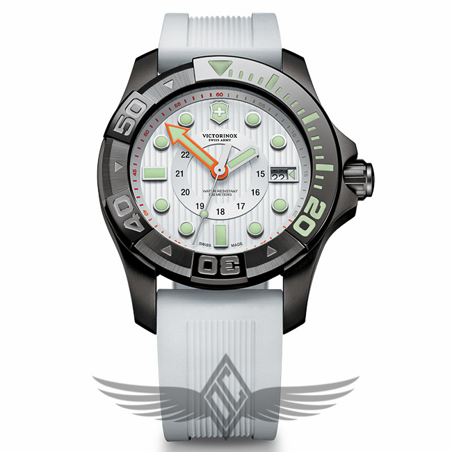 Victorinox Swiss Army Dive Master 500 White Dial White Rubber Strap Quartz Watch 241559
