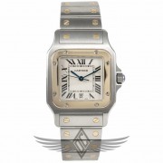 Cartier Santos de Cartier Steel and Gold White Roman Numeral Quartz Watch W20011C4