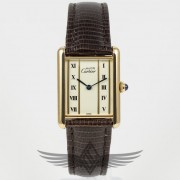 Cartier must de Cartier Rectangle Yellow Gold Plated Quartz Watch