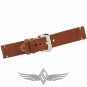 Custom Brown Leather Minimal Stitch 24mm X 24mm Watch Strap for Panerai Watches