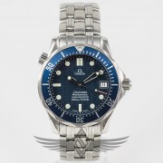Omega Seamaster 300m 38mm Mid-Size Blue Dial Bezel Stainless Steel Case Bracelet Dive Watch 212.30.36.20.03.001