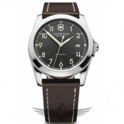 Victorinox Swiss Army Infantry Black Dial Leather Strap Quartz Watch 241565