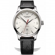 Victorinox Swiss Army Alliance Mechanical 40mm Leather Strap Silver Dial Automatic Watch 241666
