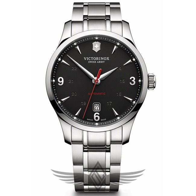 Victorinox Swiss Army Alliance Mechanical 40mm Steel Bracelet Black Dial Automatic Watch 241669