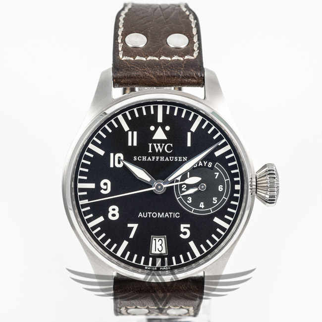 IWC Big Pilot 5002 7 Day Power Reserve 46mm Steel Case Black Dial Fish Crown Automatic Watch IW5002