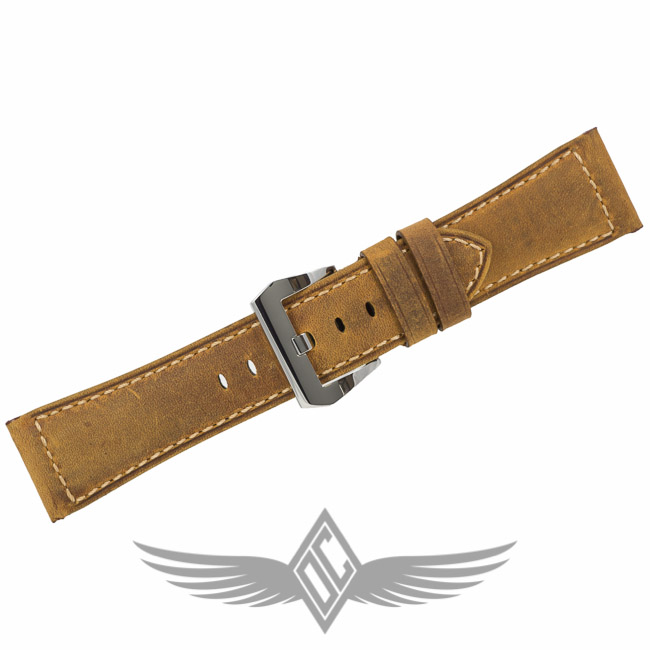Panerai Style Assolamante Tan Leather 26mm X 24mm Replacement Watch Strap for Radiomir Watches