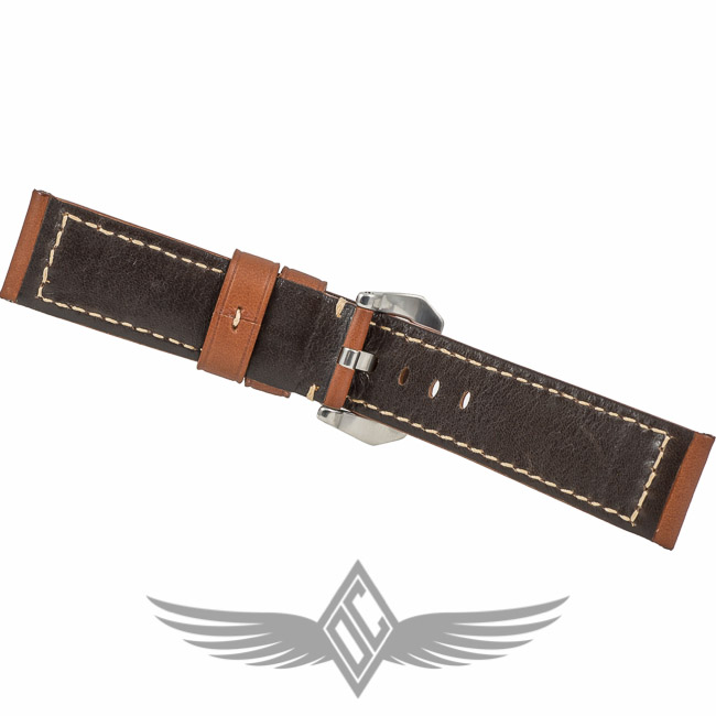 Panerai Style Tan Calf Leather 24mm X 22mm Replacement Watch Strap for Luminor Watches