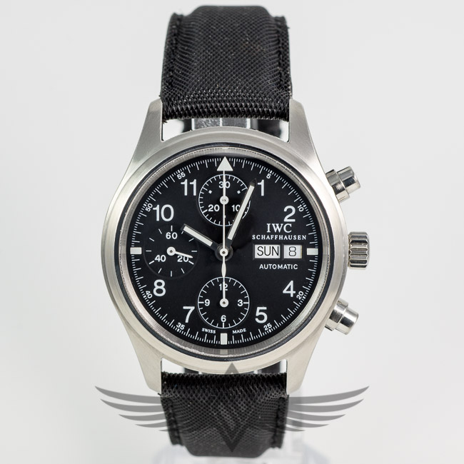 IWC Pilot Day-Date Chronograph 39mm Steel Case Automatic Watch IW3706