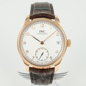 IWC Portuguese 43mm Rose Gold Case White Dial Rose Hands Arabic Numerals 7 Day Manual Wind Watch IW510204