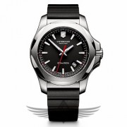 Victorinox Swiss Army I.N.O.X. 43mm Stainless Steel Case Black Dial Black Rubber Strap Watch 241682