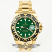 Rolex GMT-Master 2 Yellow Gold 40mm Case Green Dial Black Ceramic Bezel Yellow Gold Oyster Bracelet Automatic Watch 116718