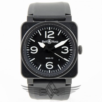 Bell & Ross BR03-92 42mm Black Case Black Rubber Strap Black Dial Automatic Watch