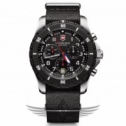 Victorinox Swiss Army Maverick Sport 43mm Steel Case Black Dial Black NATO Strap Chronograph Quartz Watch 241678.1