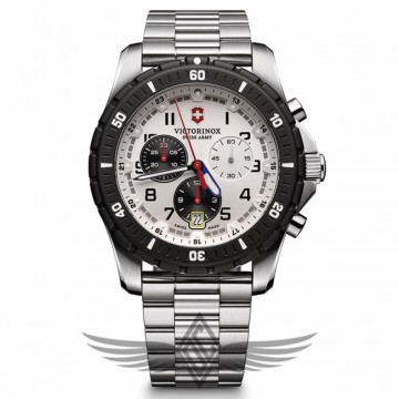 Victorinox Swiss Army Maverick Sport 43mm Steel Case White Dial Steel Bracelet Chronograph Quartz Watch 241681