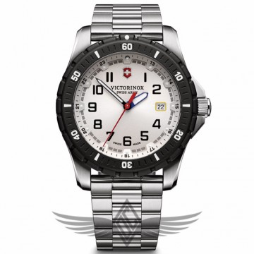 Victorinox Swiss Army Maverick Sport 43mm Steel Case White Dial Steel Bracelet Quartz Watch 241677