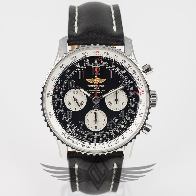 Breitling Navitimer 01 Steel 43mm Case Black Dial White Sub Dials Arabic Numerals Automatic Chronograph Pilot Watch AB012012-BB02