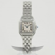 Cartier Panthere Steel Case and Bracelet White Roman Numeral Dial Quartz Ladies Watch