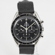 Omega Speedmaster Moon Watch Black Dial Steel "Straight Line" Case Back Manual Wind Vintage Watch 145022-69 ST