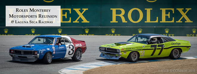 Rolex Monterey Motorsports Reunion at Laguna Seca 1970 Dodge Challenger AMC Javelin 2015