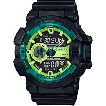 G-Shock Black and Lime Green Dial Rubber Strap Sport XTRA Large Watch GA400LY-1A